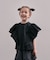 Ripstopped Sheer Taffeta Butterfly Sleeve Blouse