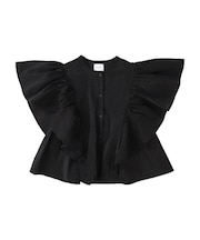 Ripstopped Sheer Taffeta Butterfly Sleeve Blouse