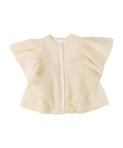 Ripstopped Sheer Taffeta Butterfly Sleeve Blouse