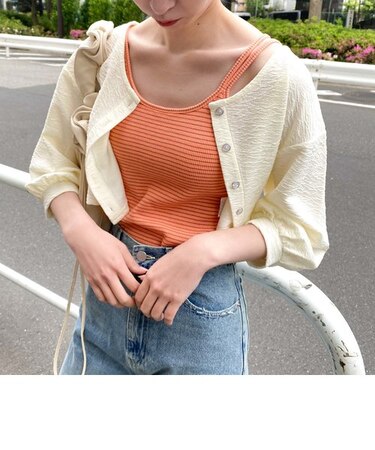 ボーダーパッド付アシメタンクトップ