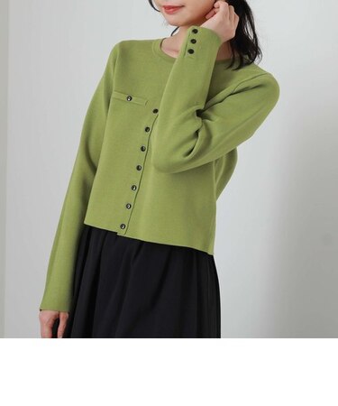 ミラノリブ配色カーディガン