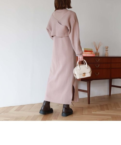 カーディガン×タンクワンピースSET アイボリー セール】【FIRST BEAUTY HOME DRESS】カーディガン＆タンク