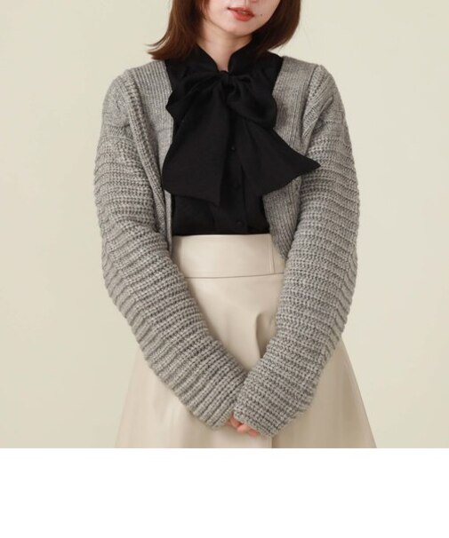 ラメケーブルニットボレロ