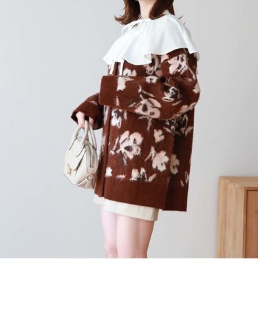 起毛柄カーディガン