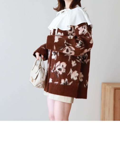 起毛柄カーディガン