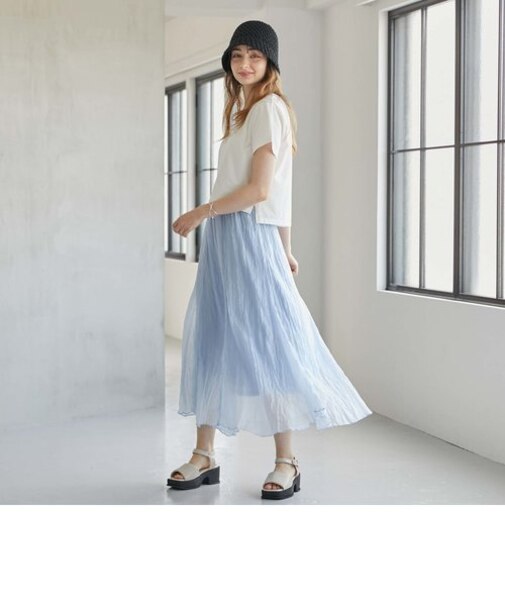 ワッシャーマーメイドフレアスカート