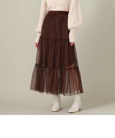 チュールティアードスカート