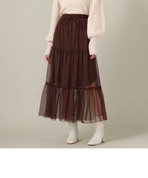 チュールティアードスカート
