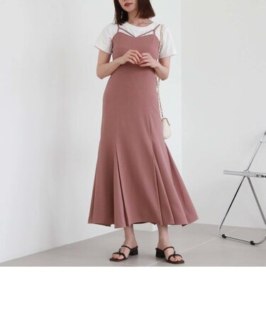 バックシャンタックマーメイドキャミワンピース