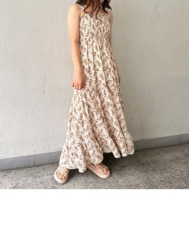 ２Ｗａｙ花柄シャーリングノースリーブワンピース