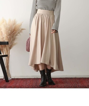 タフタフィッシュテールフレアスカート