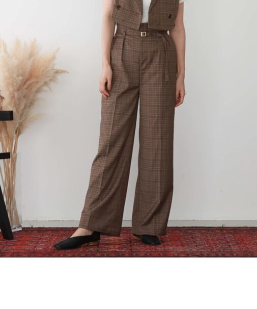 ’ハイウエストツータックワイドパンツ’