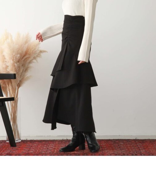 ギャザーアシメラッフルスカート