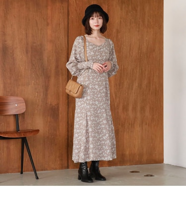 ブーケフラワーマーメイドワンピース