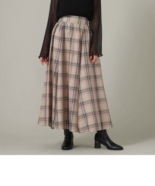 チェックタックフレアスカート