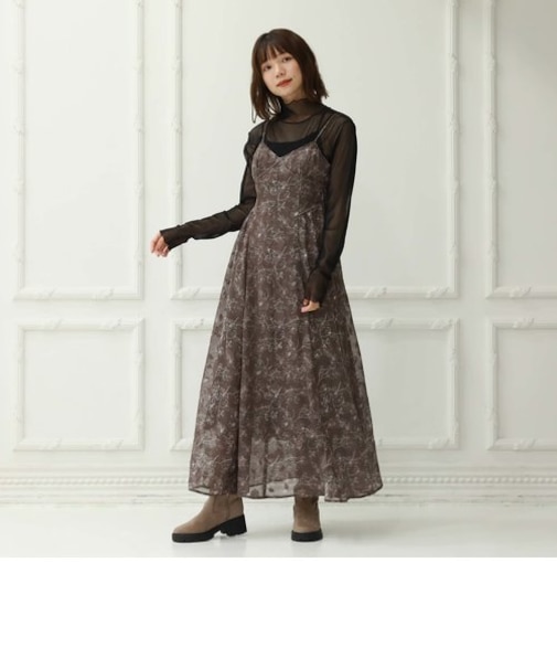 シアーＪＱサイドティアードキャミワンピース