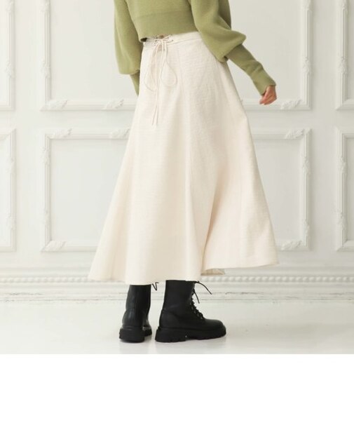 コルセットエンボスフレアスカート