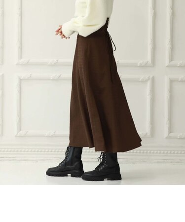 コルセットエンボスフレアスカート