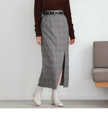 ’ベルト付ハイウエストタイトスリットスカート’