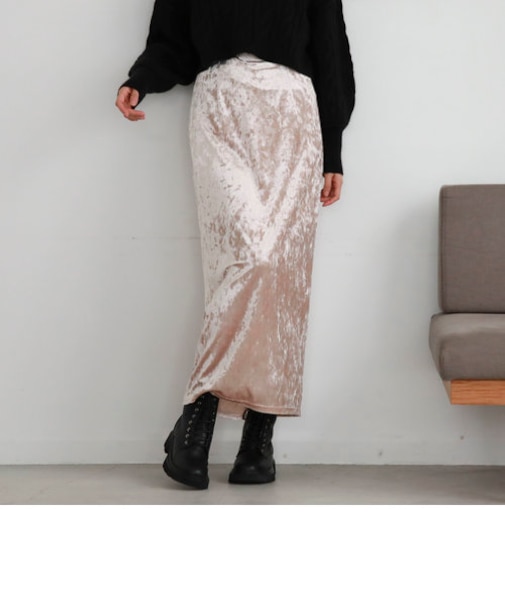 クラッシュベロアタイトスカート