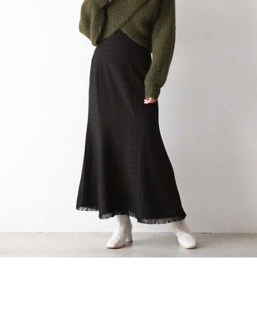 ツイードフリンジマーメイドスカート