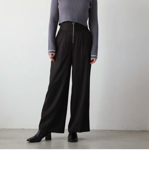 フロントｚｉｐハイウエスト　ストレートパンツ