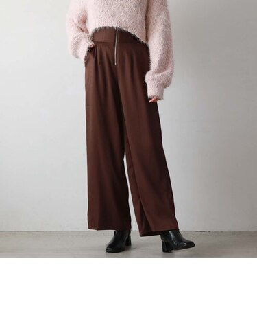 フロントｚｉｐハイウエスト　ストレートパンツ