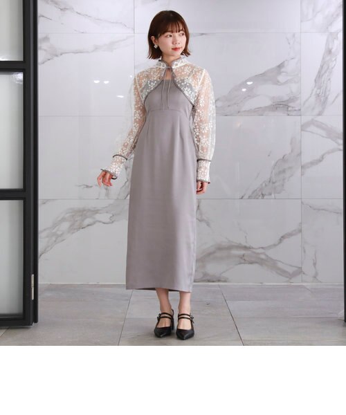 レースボレロ×サテンキャミワンピースset｜アルシーヴの通販