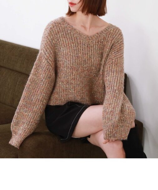 ２ｗａｙラメリリヤーンクロップドニット