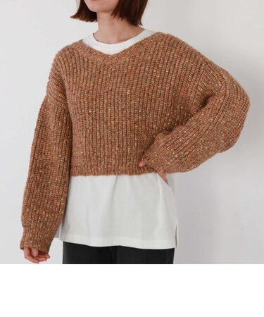 ２ｗａｙラメリリヤーンクロップドニット