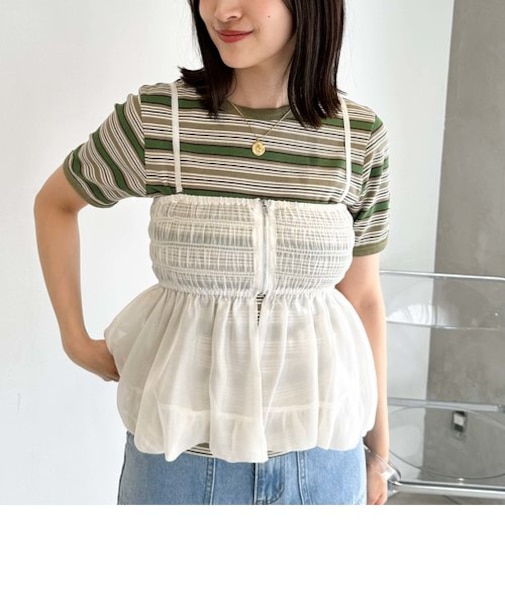 シアーシャーリングバルーンビスチェ