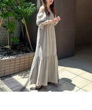 ウエストデザイン2wayオフショルワンピース