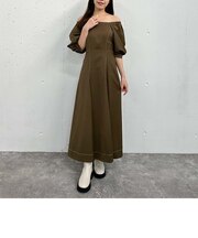 配色STバックレースアップワンピース