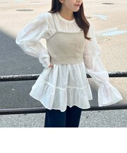 ラメフェザーニットビスチェｘチュニックＳＥＴ