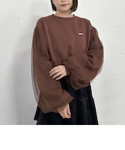 袖チュールダンボールプルオーバー