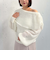 モヘアタッチ透かしオフショルニット