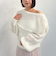モヘアタッチ透かしオフショルニット