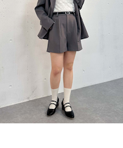 【ＳＥＴＵＰ対応】ベルト付タックショートパンツ