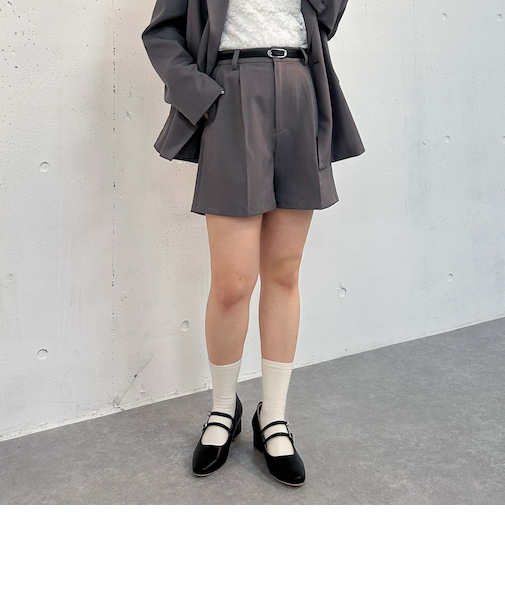 【ＳＥＴＵＰ対応】ベルト付タックショートパンツ