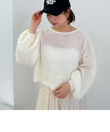 ２ｗａｙドロストネコヤーンメッシュニット