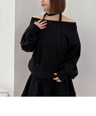 【ＳＥＴ　ＵＰ対応】オフショルチョーカースウェット