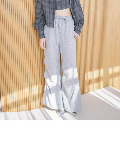 サイドタックワイドスウェットパンツ