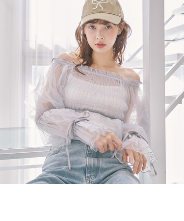 シャーリングオフショルチュールＴＯＰＳ／