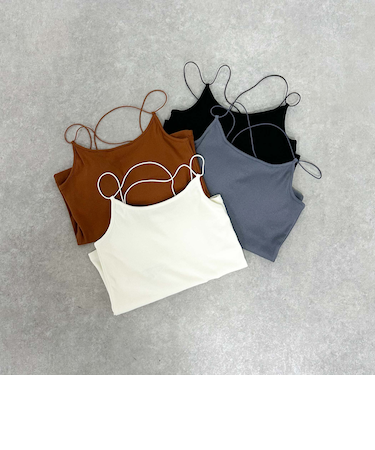 パット付きストラップキャミ／