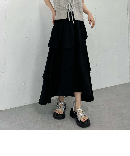 コットンライクアシメティアードスカート