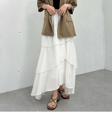 コットンライクアシメティアードスカート