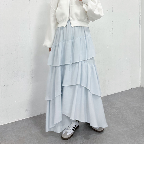 コットンライクアシメティアードスカート