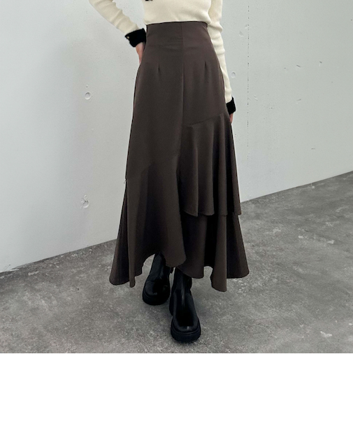 アシメラッフルティアードスカート/