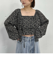 花柄アソート楊柳ブラウスアンサンブル