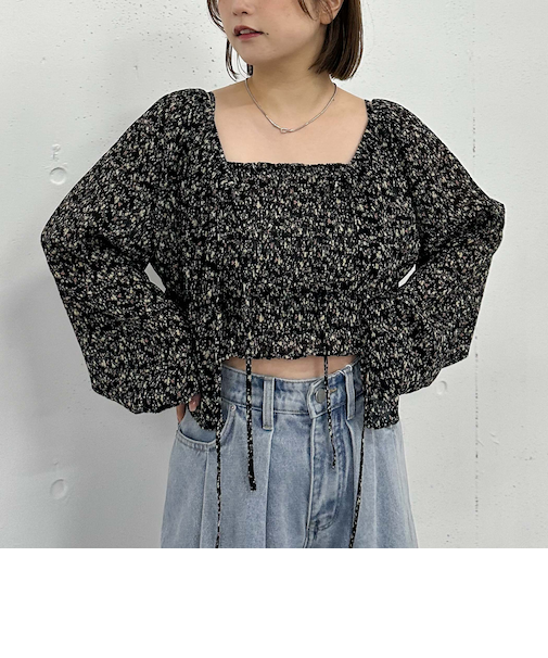 花柄アソート楊柳ブラウスアンサンブル